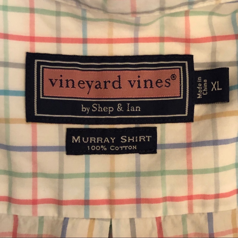 Vineyard Vines white/pastel check Murray shirt XL